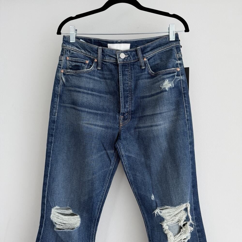 Mother Jeans Womens 29 The Tripper Dark Wash Distressed Your Treat Or Mine - Picture 3 of 13